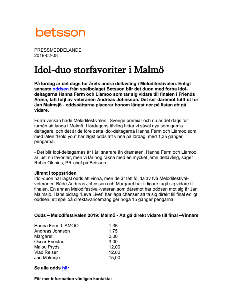 Idol-duo storfavoriter i Malmö