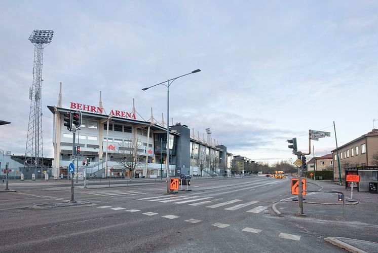 Korsningen vid Behrn Arena