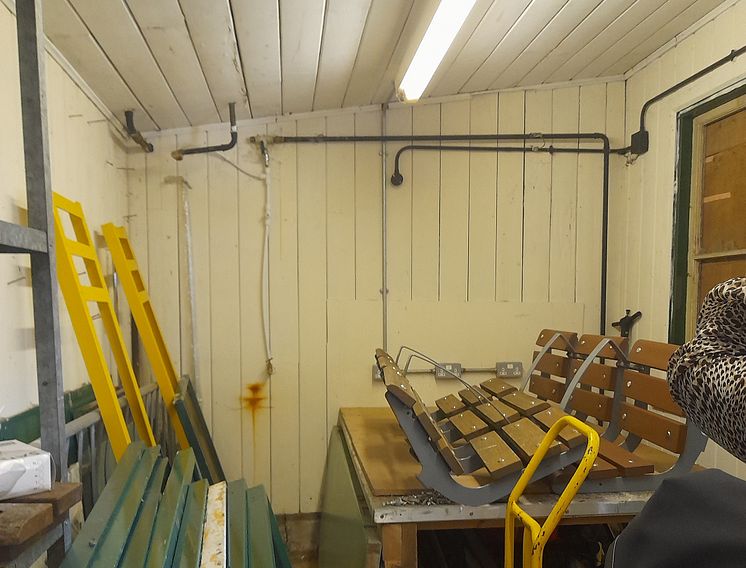 Whyteleafe station storeroom before restoration