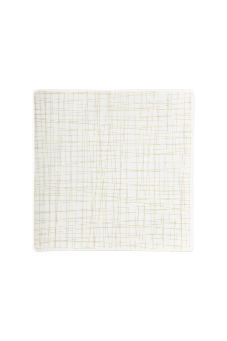 R_Mesh_Line Cream_Plate 22 cm square flat