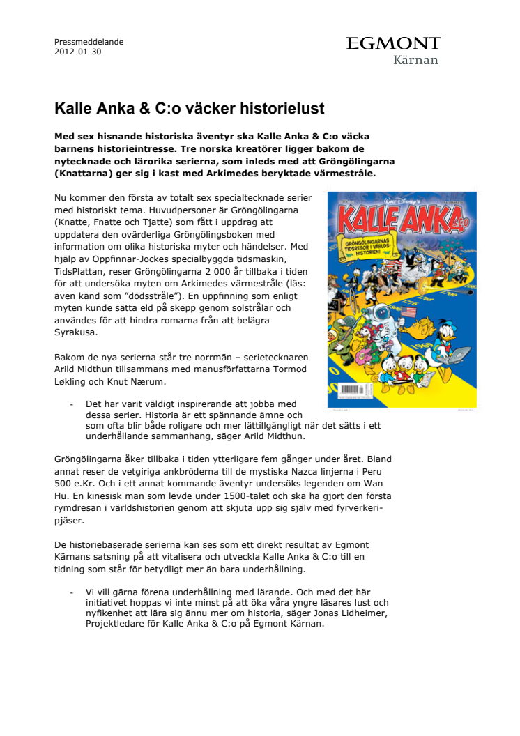 Kalle Anka & C:o väcker historielust