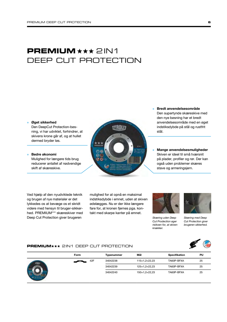 Produktinfo Tyrolit Premium 2in1 Deep Cut Protection