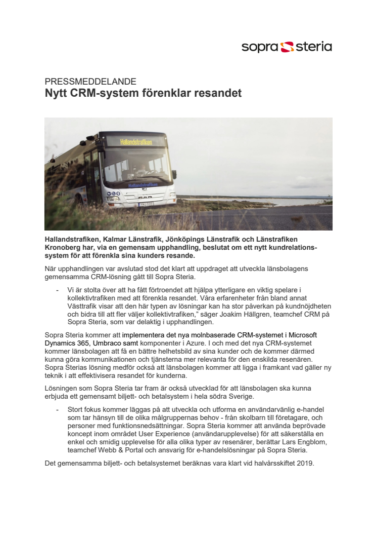 Nytt CRM-system förenklar resandet
