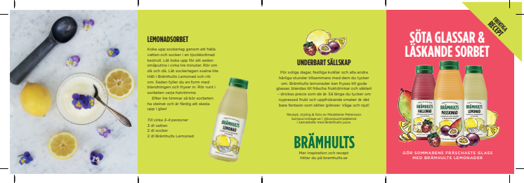 Läskande glassrecept med Brämhults lemonader