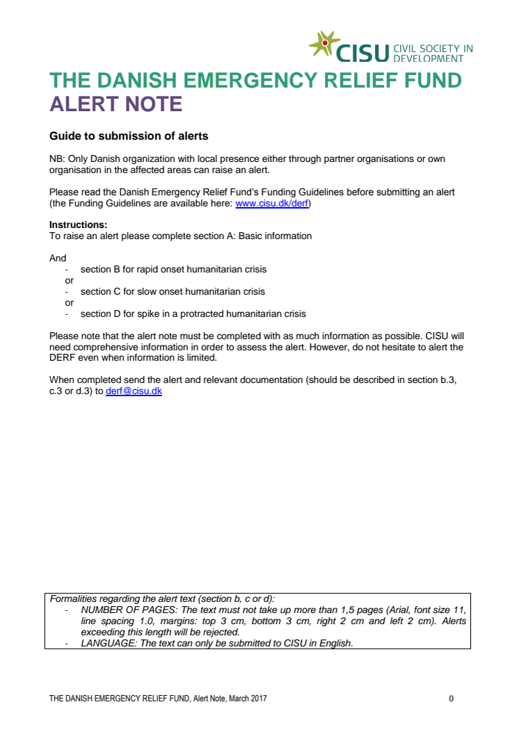 19-005-RO Alert Note Cyclone Idai in Malawi, Mozambique and Zimbabwe Care Denmark