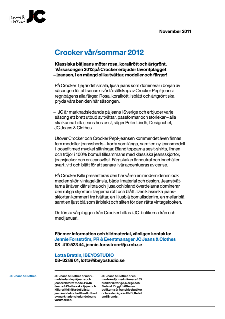 Crocker vår/sommar 2012