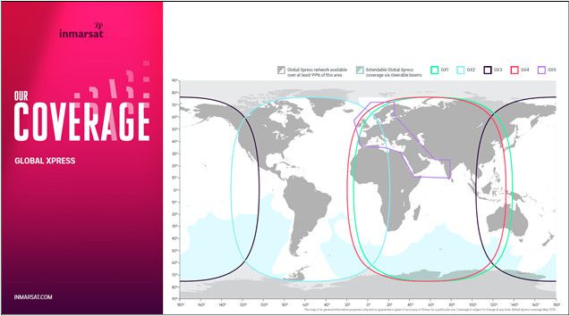 Image - Inmarsat - Global Xpress coverage map with the addition of GX5 (purple overlay for additional capacity for Europe and the Middle East