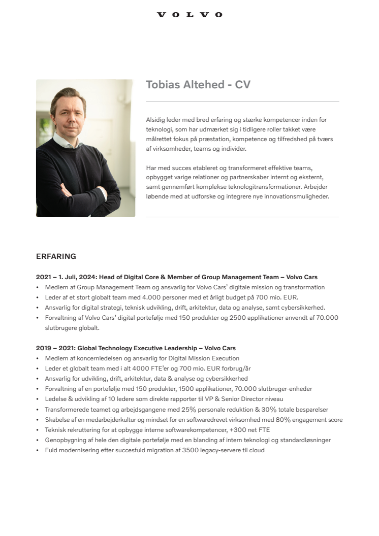 Tobias Altehed CV