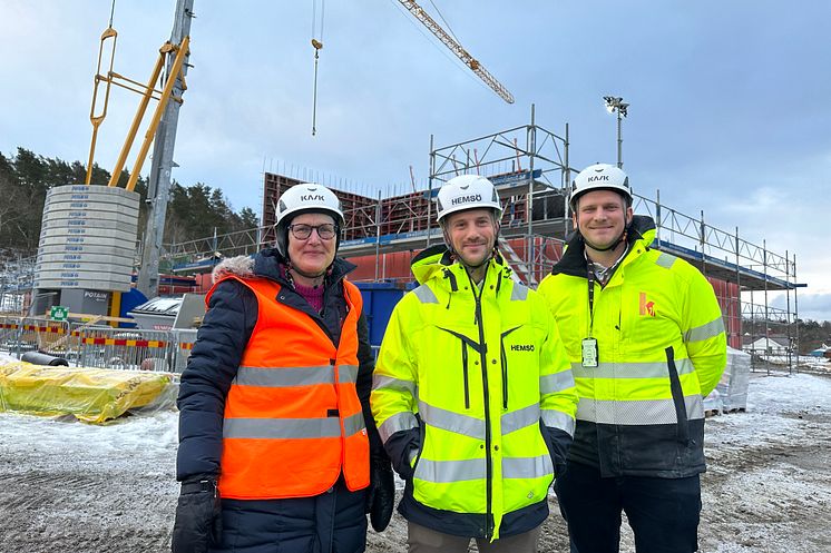 Birgitta Andersson projektledare Uddevalla kommun Tobias Lagerwall projektchef Hemsö och Simon Hagman projektchef K21