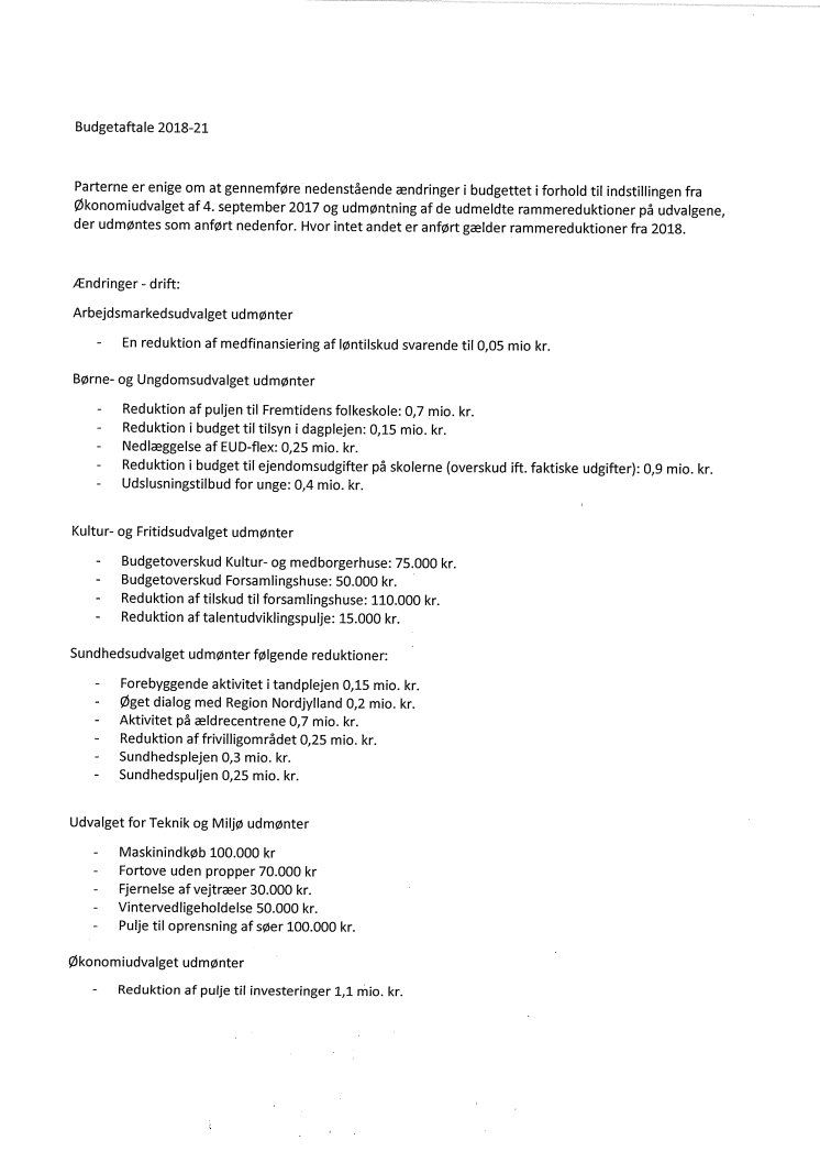 Budgetaftalen 2018-21