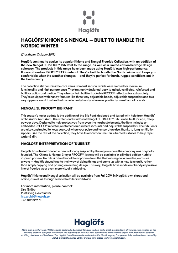 HAGLÖFS’ KHIONE & NENGAL – BUILT TO HANDLE THE NORDIC WINTER 