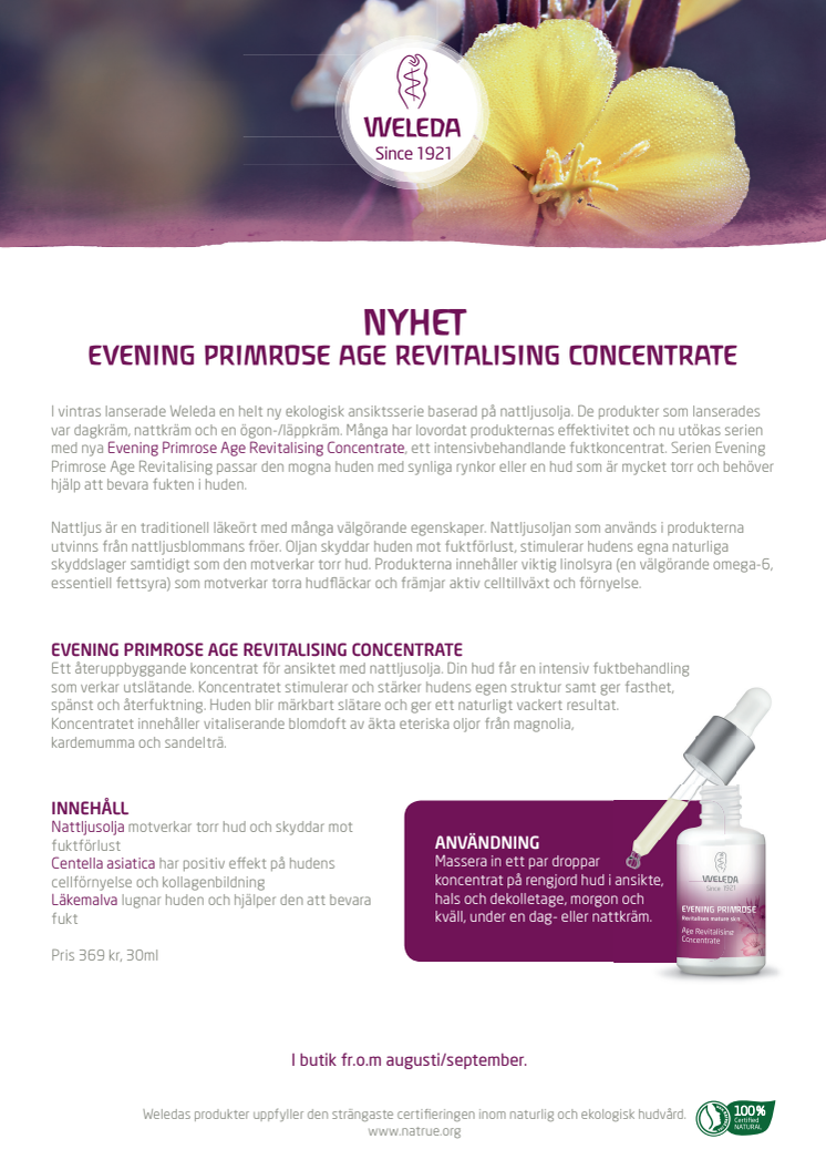 Nyhet! Evening Primrose Age Revitalising Concentrate