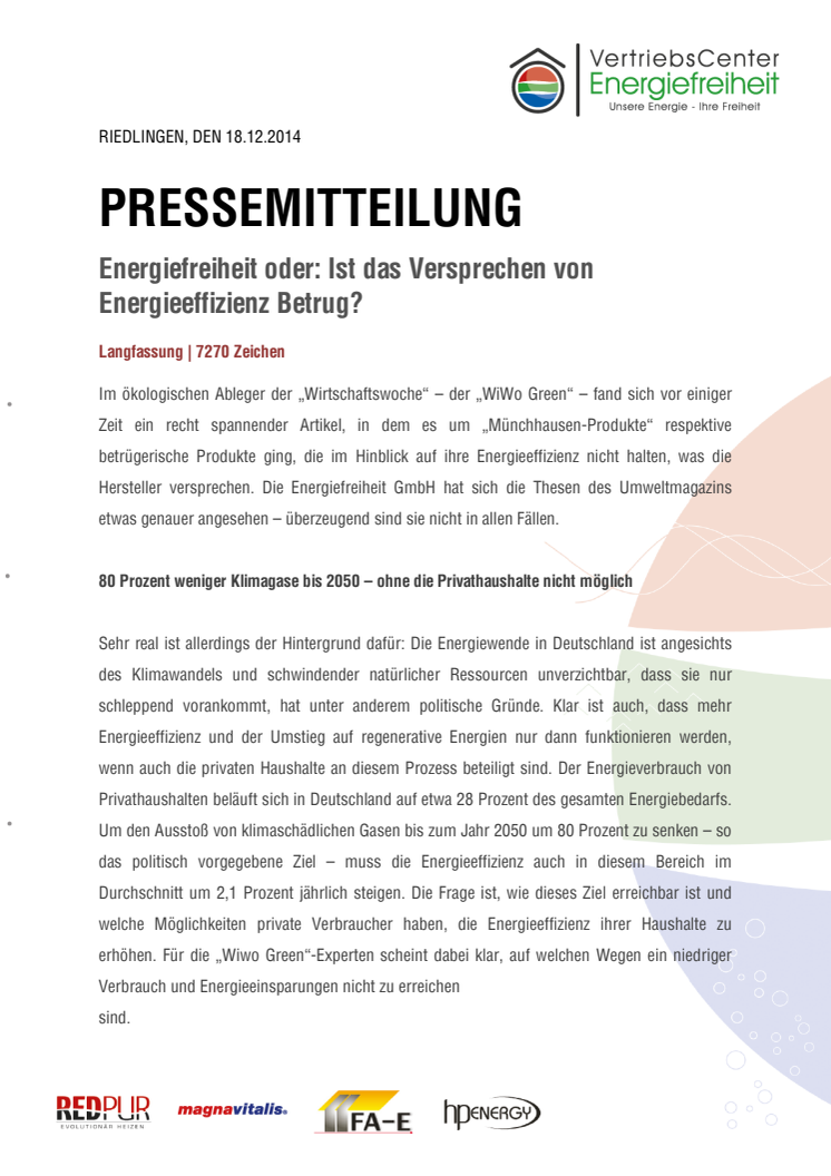 Energiefreiheit oder: Ist das Versprechen von Energieeffizienz Betrug?