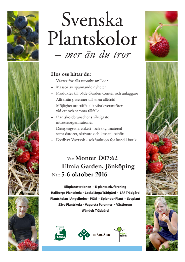 Press invitation Svenska Plantskolor at Elmia Garden 2016 (in Swedish)