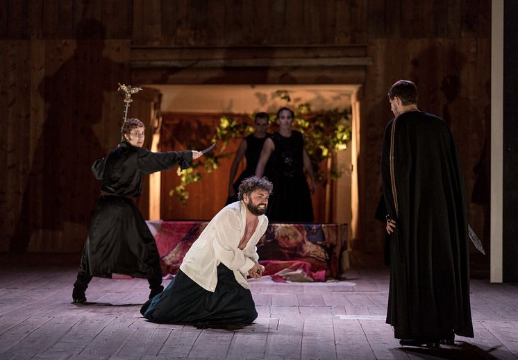 Press photo: Raffaella Milanesi, Peter Lodahl, Christophe Dumaux. Mitridate, Drottningholms Slottsteater 2014