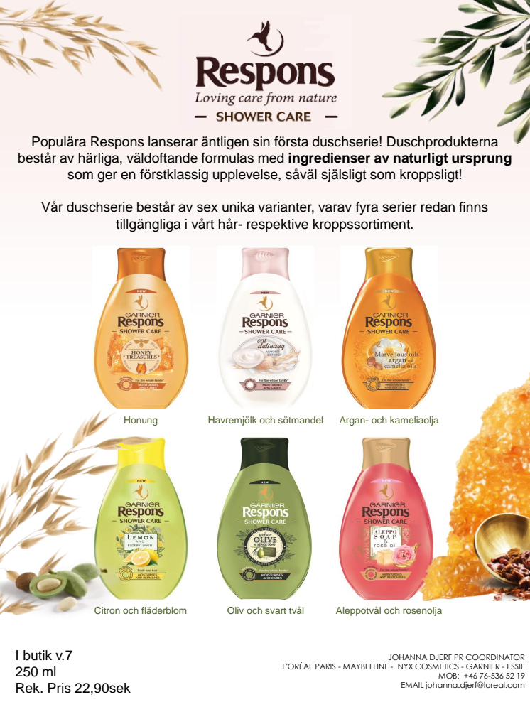 Populära Garnier Respons lanserar äntligen sin första duschserie! 