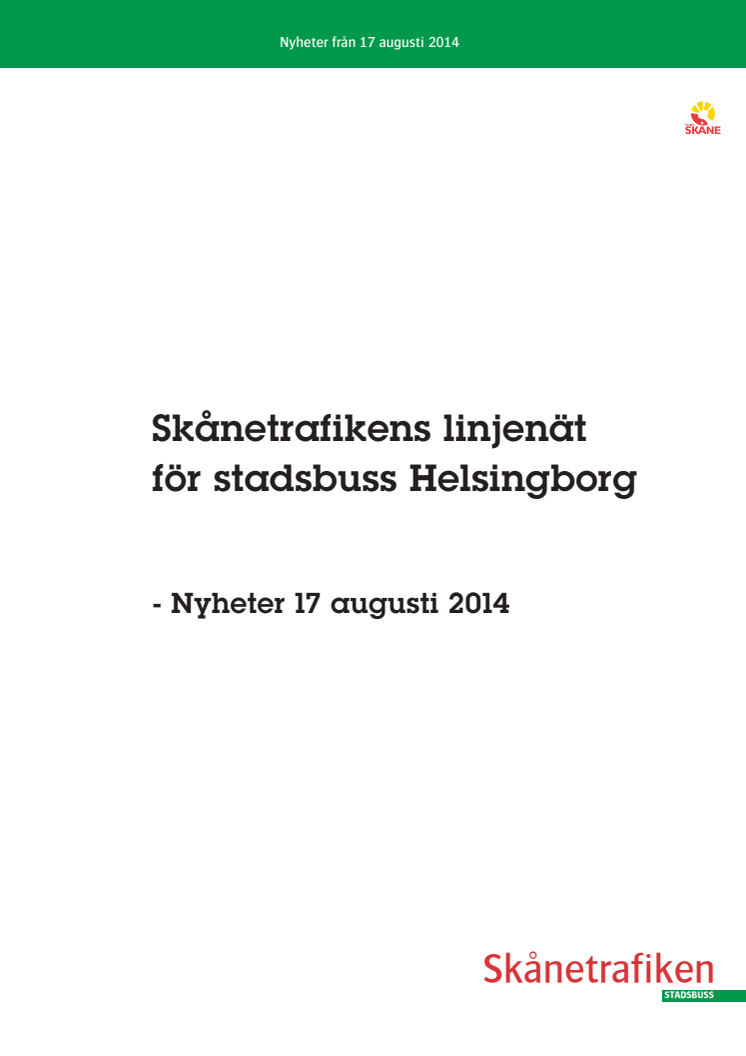 Linjekartor Helsingborgs stadsbusstrafik 17 augusti