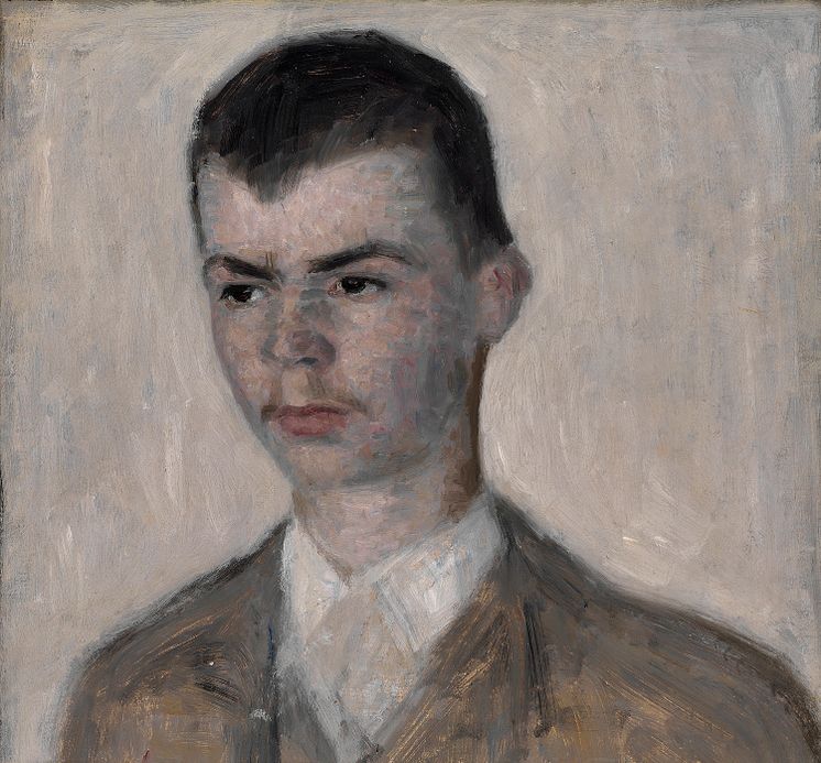 Vilhelm Hammershøi: Portræt af kunstnerens bror, Svend Hammershøi (1892). Olie på lærred. 36 x 38 cm.