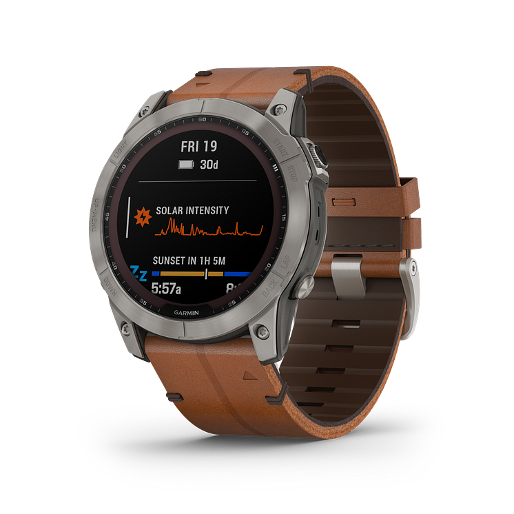 Garmin_fenix 7X Sapphire Solar_Schiefergrau_Leder