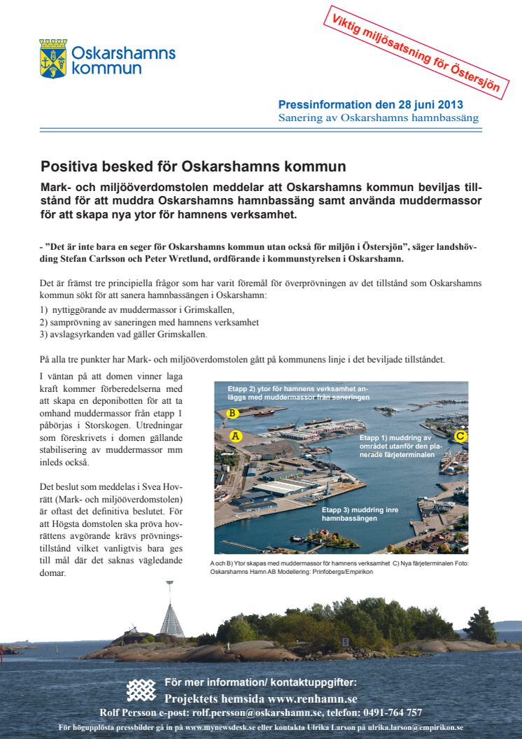 Positiva besked för Oskarshamns kommun