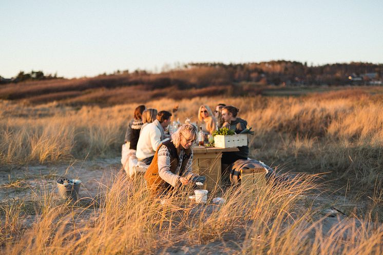 Hallands bord i världens största gör det själv-gourmetrestaurang, The Edible Country