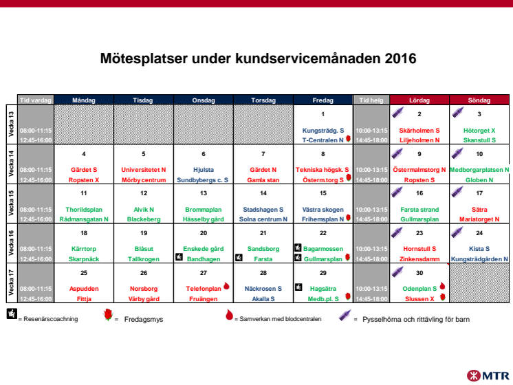 Schema mötesplatser