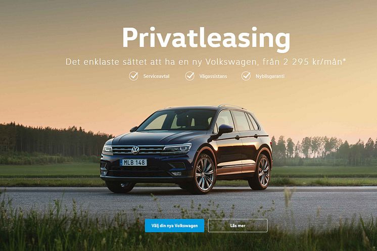Volkswagen Tiguan är en populär bil för privatleasing