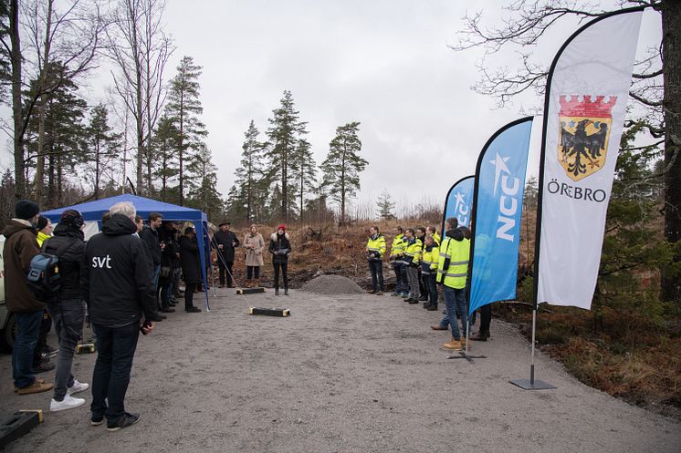 Första spadtaget för Lyra, Örebro kommuns nya vattenreservoar! 