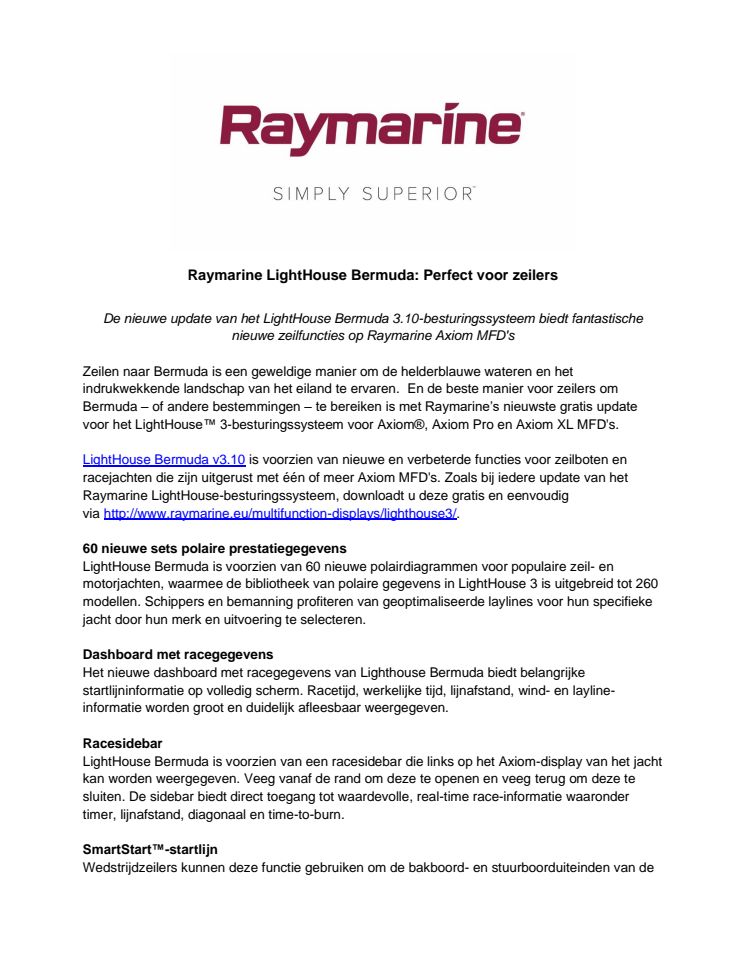 Raymarine LightHouse Bermuda: Perfect voor zeilers