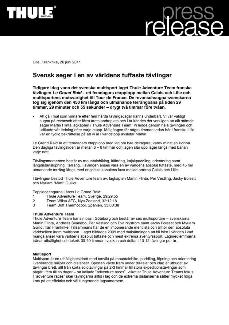 Svensk seger i en av världens tuffaste tävlingar i multisport