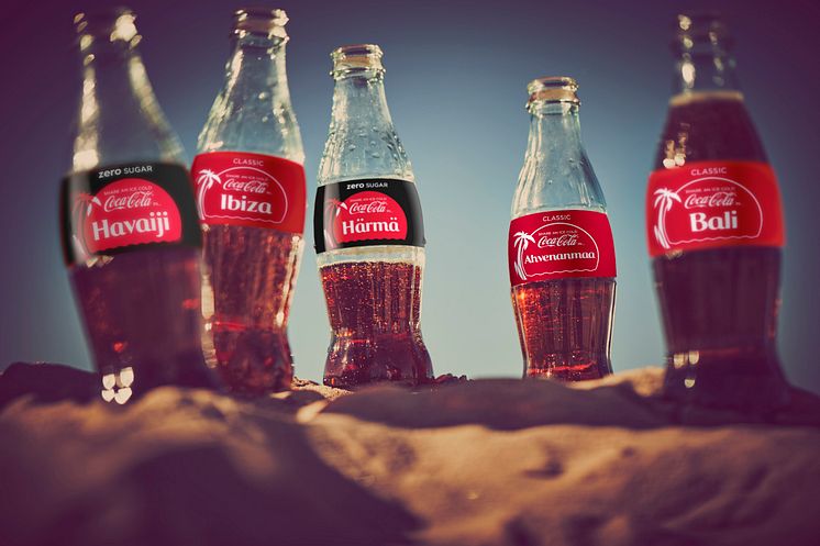 Härmä ja Ahvenanmaa Coca-Colan kesäpulloissa