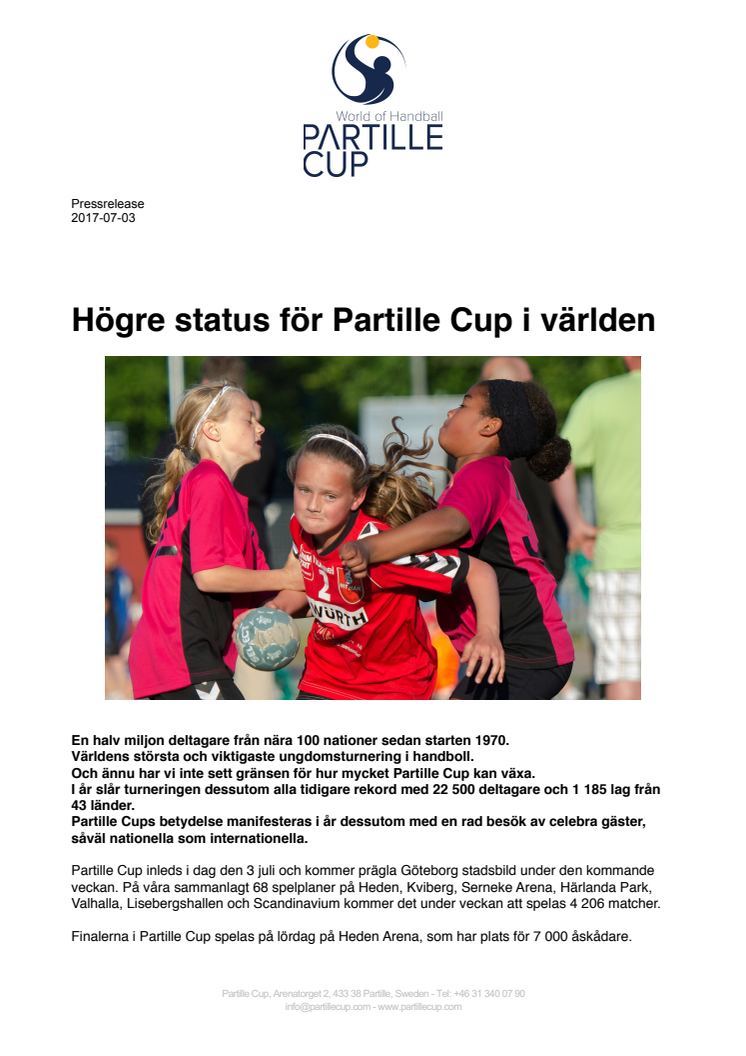 Högre status för Partille Cup i världen