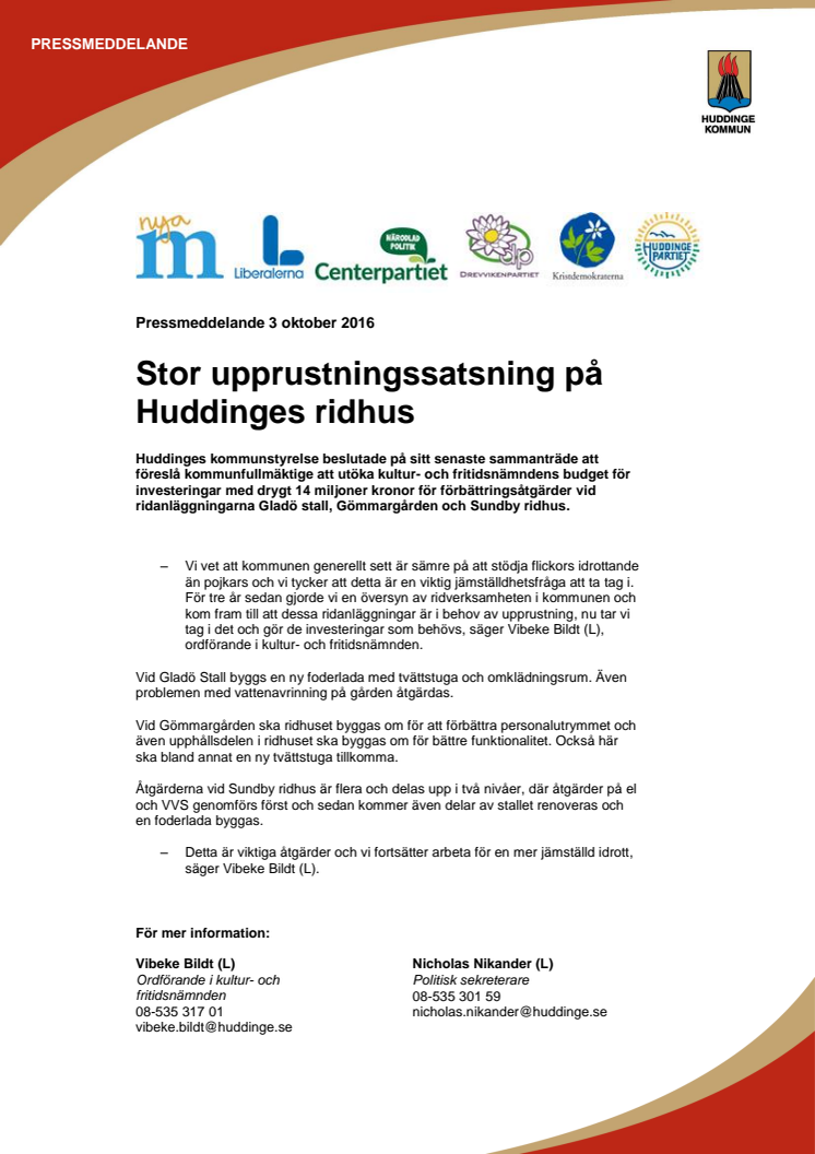 Stor upprustningssatsning på Huddinges ridhus