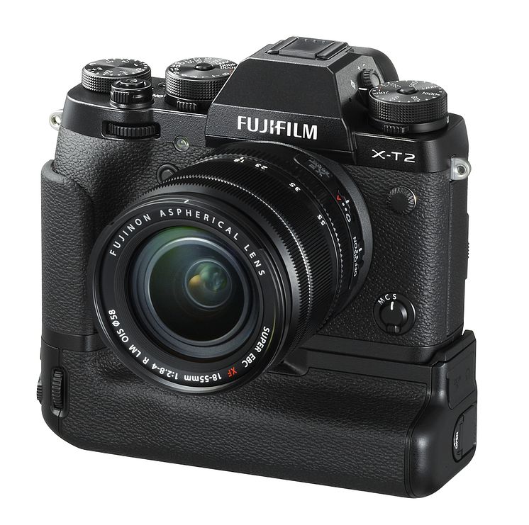 FUJIFILM X-T2 body with XF18-55mm F2.8-4 and Vertical Power Booster Grip VPB-XT2