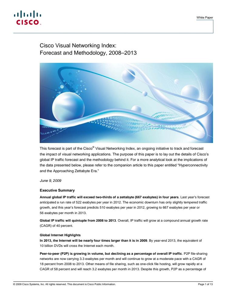 Visual Networking Index 2009