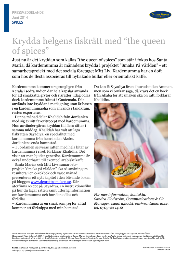 Krydda helgens fiskrätt med “the queen of spices”