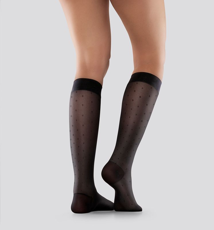 Mabs Compression Socks Nylon Knee Dotted Black