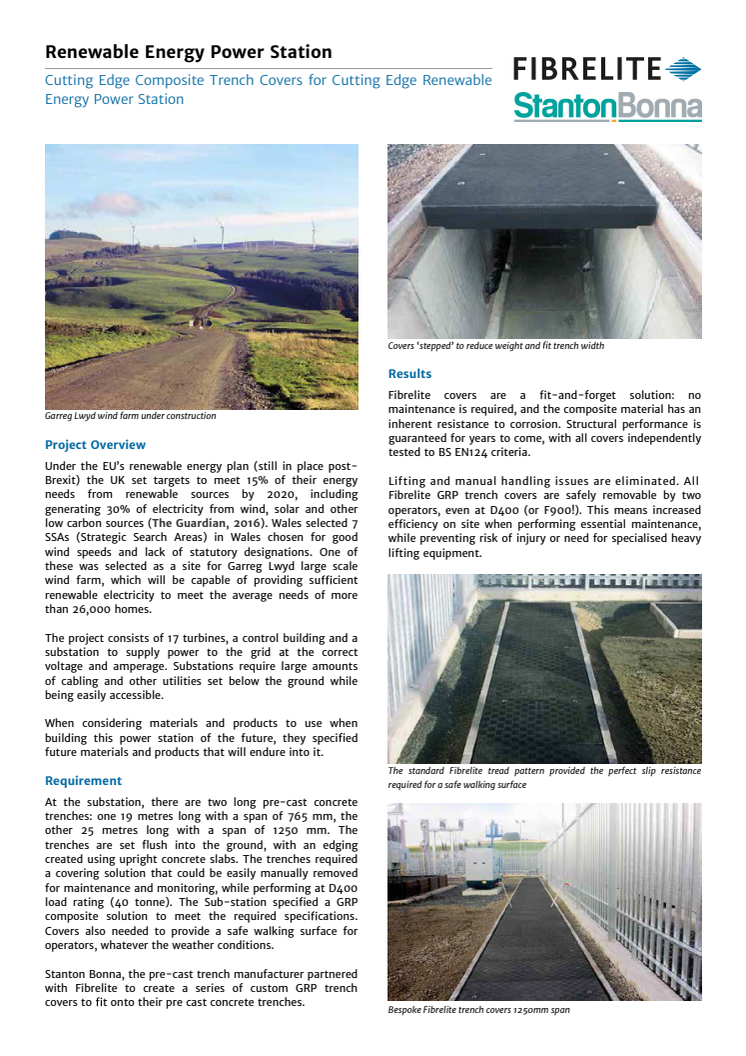 Cutting Edge Composite Trench Covers for Cutting Edge Renewable Energy Power Station