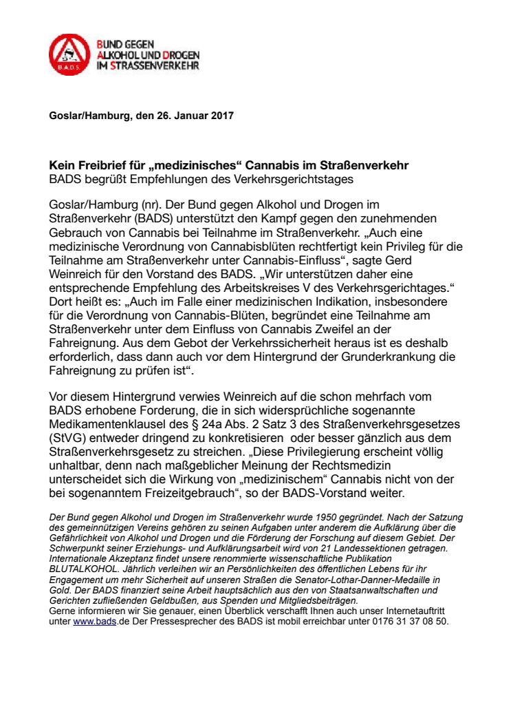 Kein Freibrief für „medizinisches“ Cannabis im Straßenverkehr