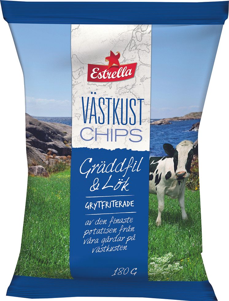 Estrella Västkustchips Gräddfil & Lök