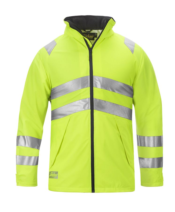 9063 High Vis PU Regnjakke, Klasse 3