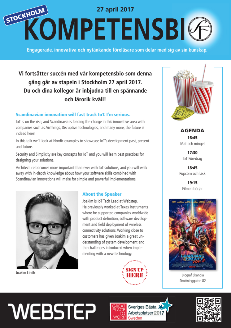 Den 27 april bjuder vi in dig och dina kollegor till Kompetensbion, där vi denna gång inleder med en djuplodande presentation kring Internet of Things