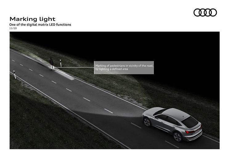 Marking light - One of the digital matrix LED functions