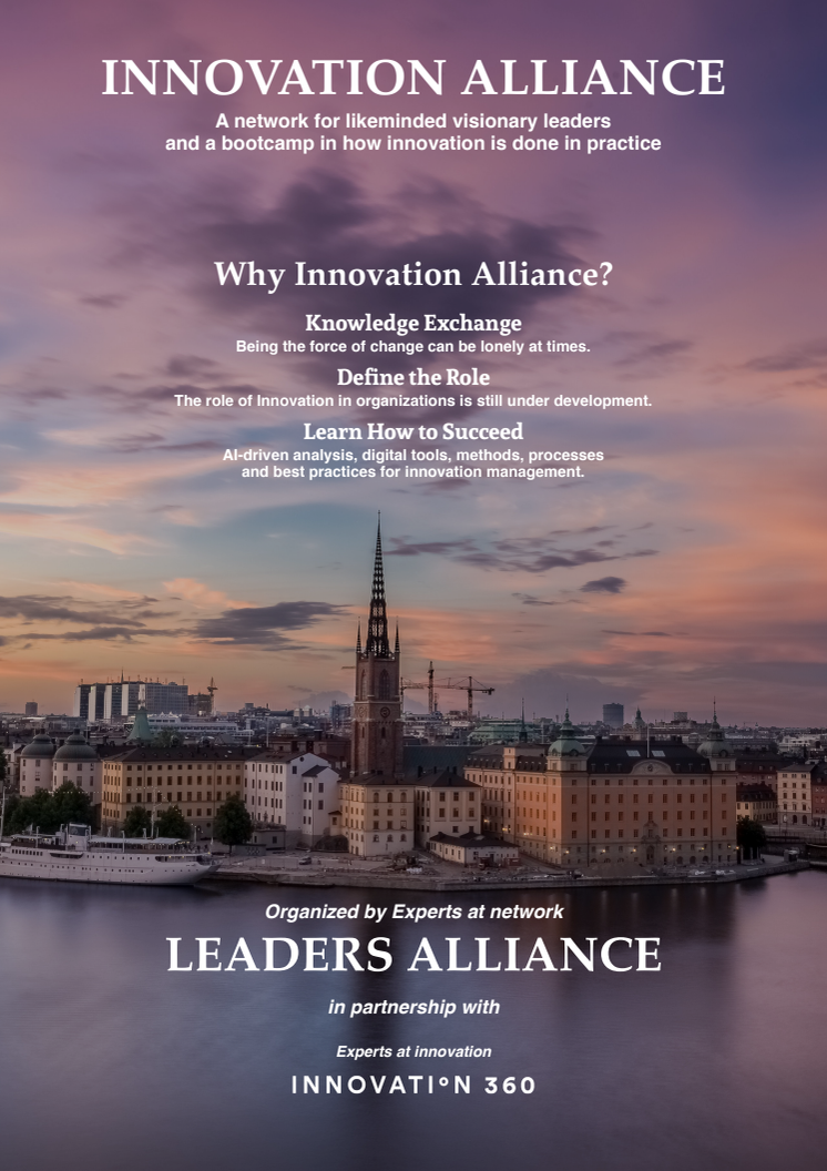 Leaders Alliance (Expert at Networks) & Innovation360 (Expert at Innovation) creates a unique platform with the network Innovation Alliance. 