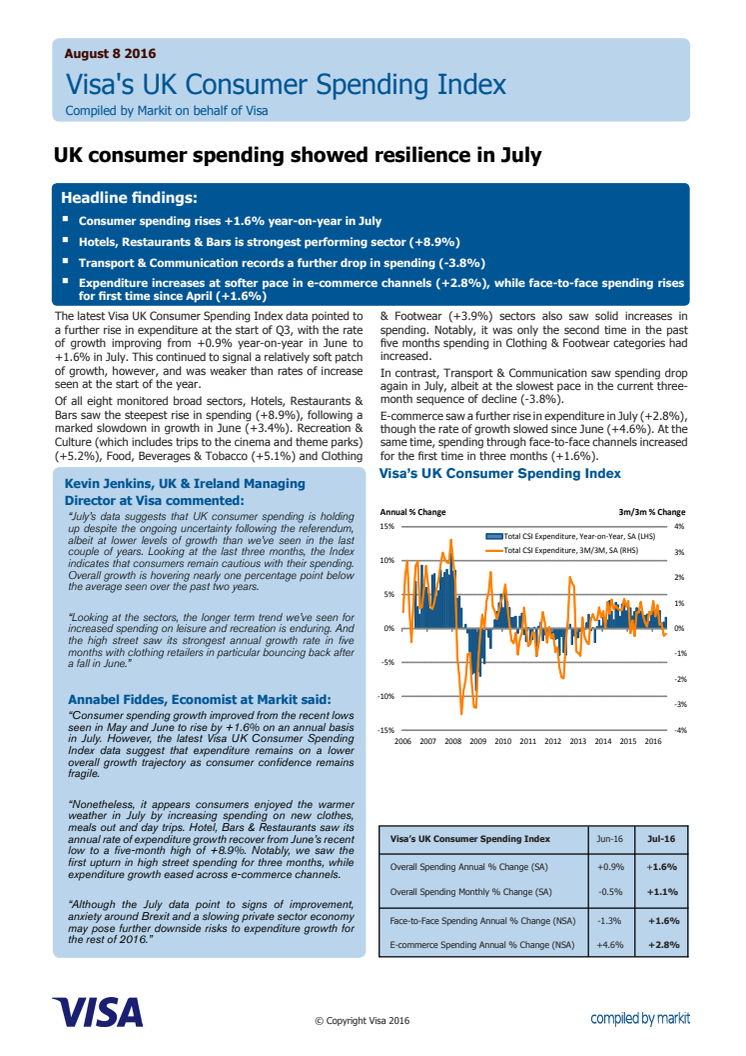 UK consumer spending showed resilience in July