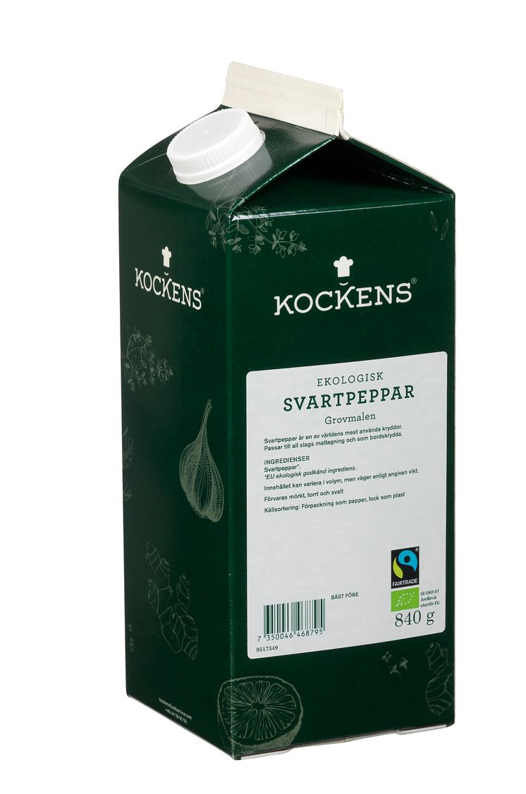 Svartpeppar grovmalen fairtrade