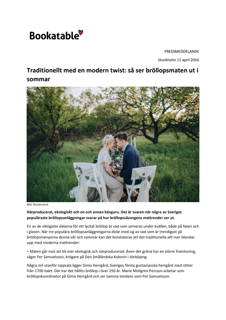 Traditionellt med en modern twist: så ser bröllopsmaten ut i sommar