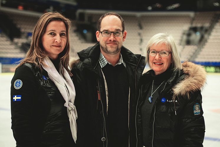 Katarina Henriksson, Peter Levin, Mona Jonsson – domare i konståkning