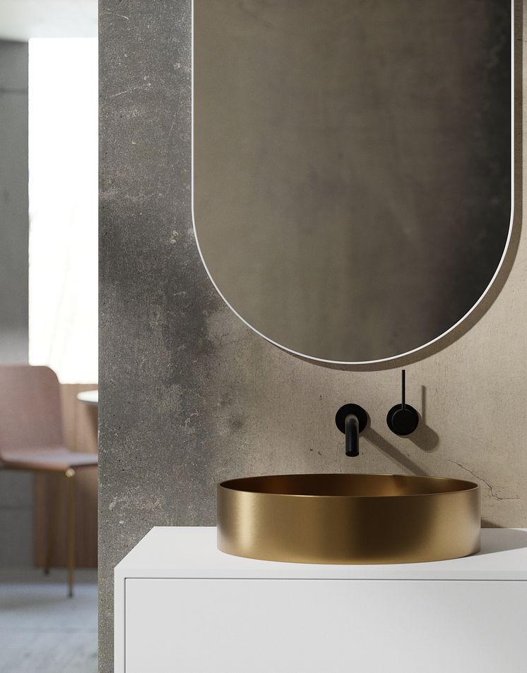 Primy Inbyggd tvättställsblandare Steel Harmonized 1 Shadow 11008, Tvättställ Steel Rare R Sand & Scandtap Solid M1 46201