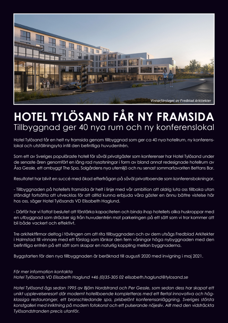  HOTEL TYLÖSAND FÅR NY FRAMSIDA 